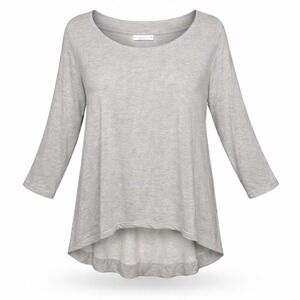 Bryn Walker Heather Gray High Low Scoop Neck Tunic Top Size Small Made in USA